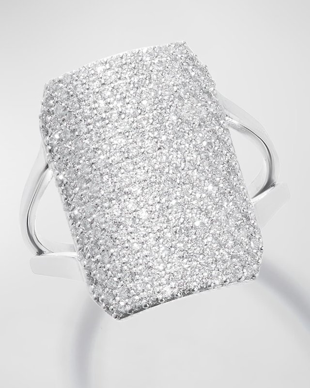 Flawless Diamond Wide Tag Ring, Size 8